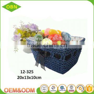 Wholesale colorful cheap mini woven crochet basket