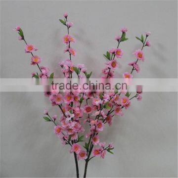 SJ20170013 artificial peach flower branch plastic pink peach branch decoration