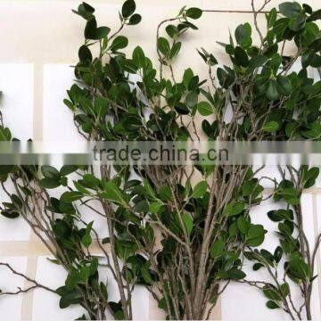 112cm Tree Branches Green Fake Plastic Leaves for Decoration and Sale