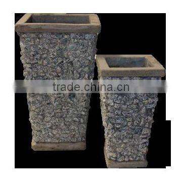 Lightcement Concrete pots and planters with slate for flower and garden