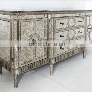 3 Drawers Living Room Furniture Solid Wood With Antique Mirror Cabinet photo-5