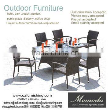 9070 Experience Eco-friendly indoor wicker dining sets Customized Outdoor Furniture Patio PE Wicker Rattan Garden Dining set