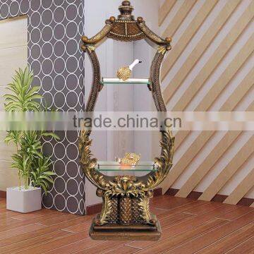 interior home decoration display stand with glass shelf display showcase