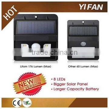 Outdoor Waterproof Rainproof IP65 Solar sensor motion Light 8LED Garden WALL Solar Light