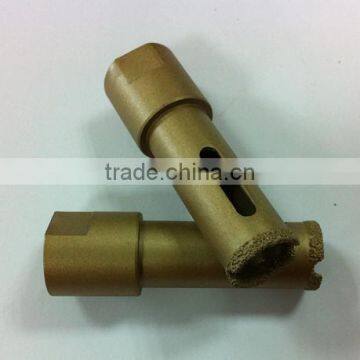 High speed gold color Brazed diamond core drill bit for concrete with plastic tube