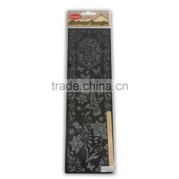 Rub-ons Transfer With Wood Stick, Quality rub-on scratching transfer stickers, Classic Black Rub-on Scratching Transfer Sticker