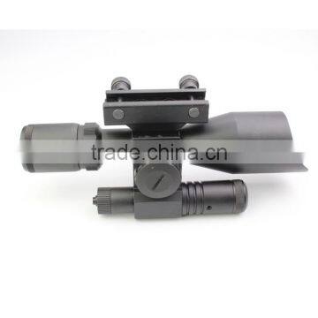 Compact 2.5-10X40 Riflescope Red Green Mil-Dot Reticle Attached Green Laser With Standard Weaver Rail Mount photo-5