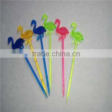 Party Decor cocktail glow plastic flamingo picks