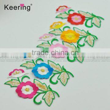 Hot Sale Clothing Flower Embroidery Patch Fabric Accessories Craft WEF-338 photo-3