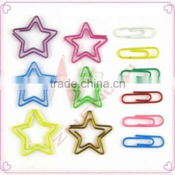 Custom colorful star shaped metal paper clips