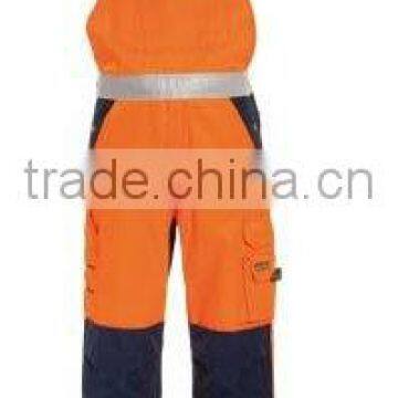 Fluorescent overall cotton polyester Bib brace workwear garment