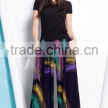 summer lady wide hips casual loose wide leg square dance pants