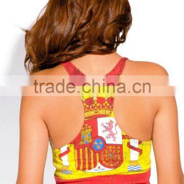 Spanish Lady Flag Burnout Graphic Custom Print Tank Top photo-5