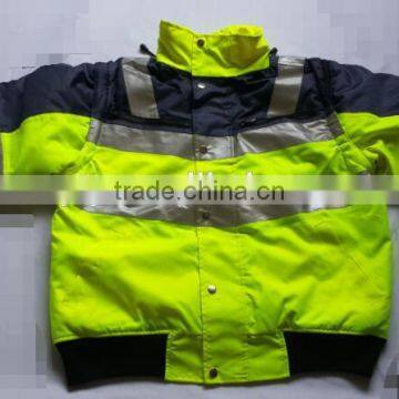 2017 Navy Yellow High Visibility Reflective Safety Jacket photo-3