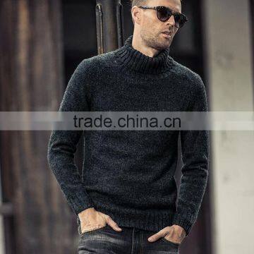 Latest Fashion Men Turtleneck Pure Color Sweater photo-4