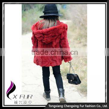 CX-G-C-03 Lovely Girls Coat Casual Wear Rabbit Fur Cardigan Hoodies Children's Clothes photo-3