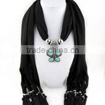 Red Turquoise Hollow Cross Pendant Jewelry Necklaces Diy Handmade Polyester Scarves 2016 New Design Women Scarves photo-4