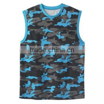New Model Wholesale Sleeveless Camo Cheapest Ladies T Shirt With Pocket photo-2