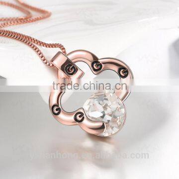 Fashion Plating Rose Gold Zircon Pendant Necklace photo-3