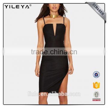 black midi style sexy going out party wear western dress with slit