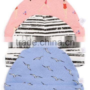 2017 New Style Custom Baby's Knitted Fashion Baby Winter Hats 100% Soft Cotton Caps for Newborn Children