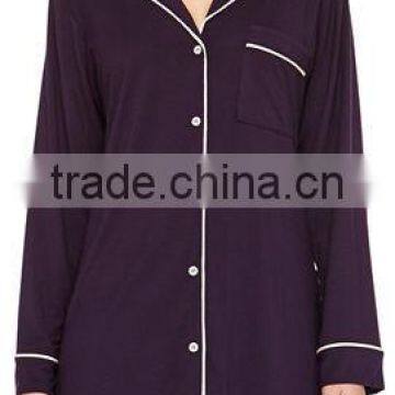 Custom Pajamas Manufacturers Wholesale Clothing Fashion Sleepshirt For Women Sleep Wear Long Sleeves Nightwear photo-3