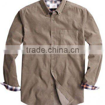 Warm Comfortable 100%Organic Cotton Corduroy Men's Casual Shirt With Soft Collar and S,M,L,XL,XXL and 21 Groove photo-2