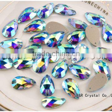 AB Color Flat Back Sew on Stones for Wedding Dress photo-4