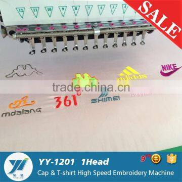 YingYing 1201 single head flat t shirt logo computerized embroidery machine