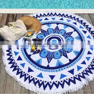 Wholesale beach towels 100% cotton printed beach towel with tassel sabt