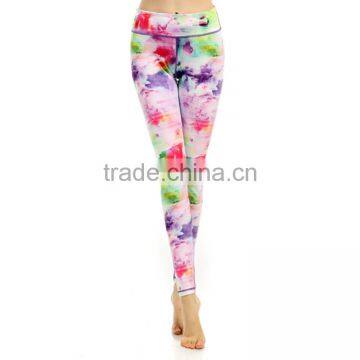 Floral Printed Leggings High Waist Yoga Pants Womens