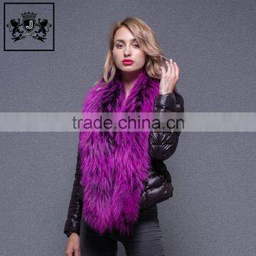 Hot saling speacial design ultra light lady big fur trim down jacket for winter