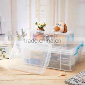 transparent plastic storage box with handle