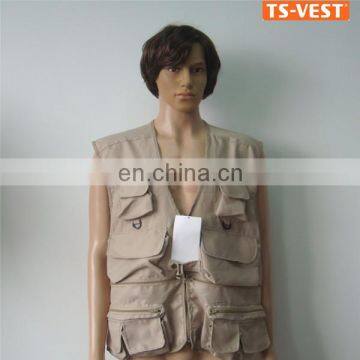 China wholesale multi pockets hunting fishing grey vest