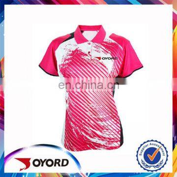 100% polyester coolmax pink polo t shirt, colorful sublimated golf wear