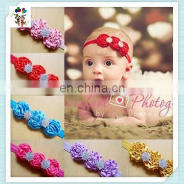 Kids Girl Toddler Elastic Hair Bow Ribbon Flowers Headband HPC-0719