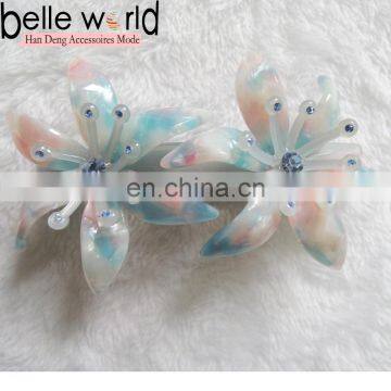 High quality women flower crystal hair barrette clip