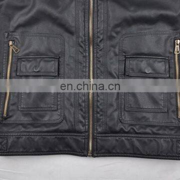 2015 Last Fashion Handsome Faux Fur Lining pu Leather Man Fur Coat photo-5