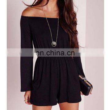 Modal Off shoulder design ladies short jumpsuit