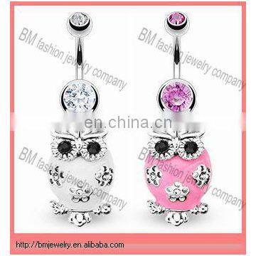 owl design body jewelry belly button rings navel jewelry piercing