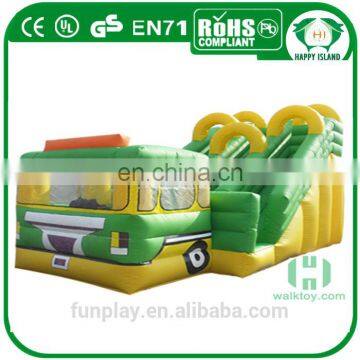 HI hot custom PVC car kids inflatable slide bouncy for sale