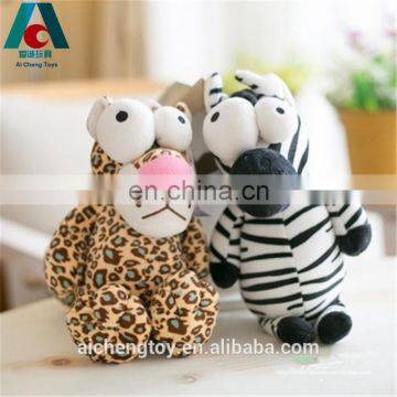 creative children cartoon big eyes wild animals leopard and lion plush stuffed toys