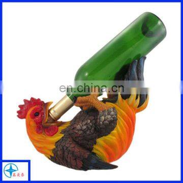 rooster wine holder- resin decor statue