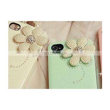 Fashion alloy accessories with pearl for mobile phone beauty&jewelry