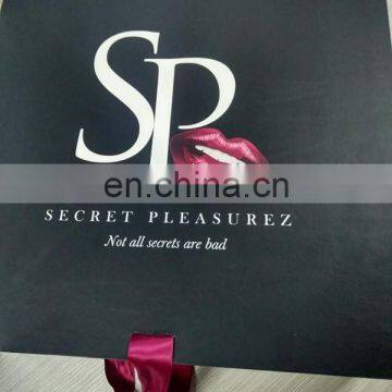 Black Color Cmyk Printing Logo Ribbon Folding Packing Boxes photo-5