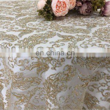 TC224A linen table cloth mermaid sequin fabric reversible sequin fabric