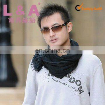 fashion men viscose scarf with fringes