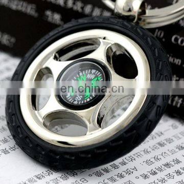 2014 HOT PROMOTIONAL SALE COMPASS BRANDED GIFT CAR TYRE KEY CHAINS