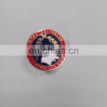 2015 Customized Brass plating Lapel pin badge Imitation hard enamel