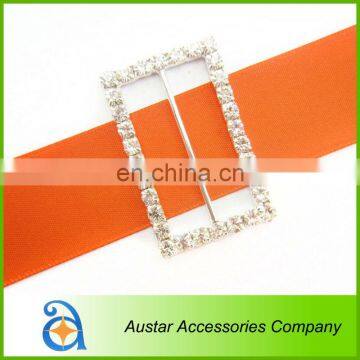 Crystal Rectangle Bouquet Diamond Rhinestone Buckle Ribbon slider Wedding Supplies